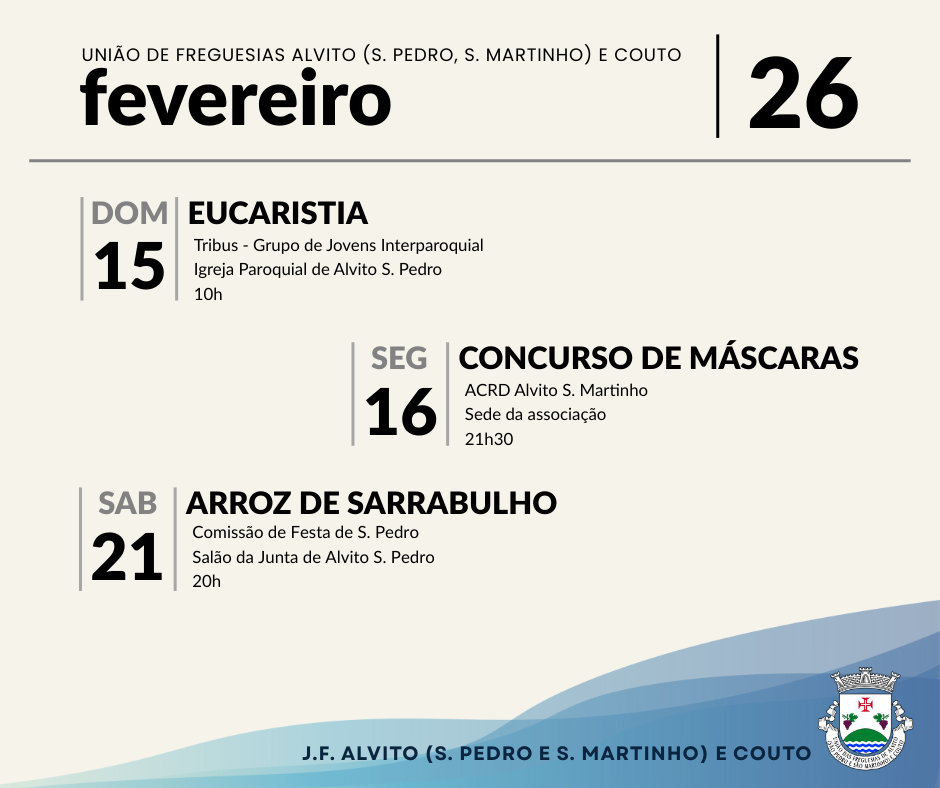 Calend&aacute;rio Fevereiro 2026